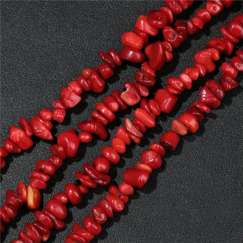 Großhandel Naturstein-Achat-Chips-Perlen 5–8 mm, unregelmäßige Malachit-Amazonit-Opal-Quarz-Edelsteine, Kiesperlen zur Schmuckherstellung, rote Koralle, ca. 38,1 cm Großhandel Naturstein-Achat-Chips-Perlen 5–8 mm, unregelmäßige Malachit-Amazonit-Opal-Quarz-Edelsteine, Kiesperlen zur Schmuckherstellung, rote Koralle, ca. 38,1 cm von LNHBZ