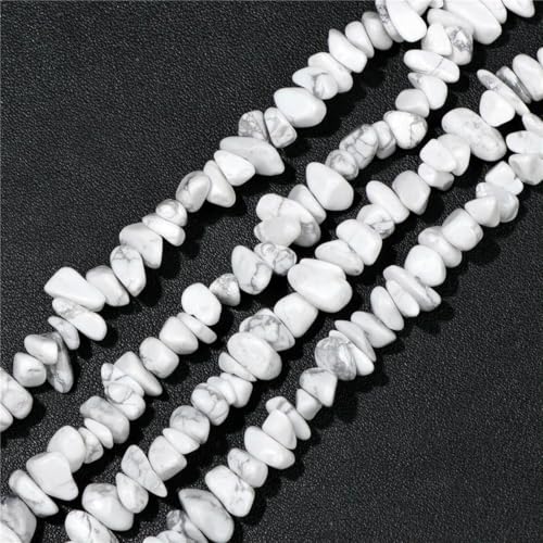 Großhandel Naturstein-Achat-Chips-Perlen 5–8 mm, unregelmäßige Malachit-Amazonit-Opal-Quarz-Edelsteine, Kiesperlen zur Schmuckherstellung, weißer Howlith, ca. 81,3 cm Großhandel Naturstein-Achat-Chips-Perlen 5–8 mm, unregelmäßige Malachit-Amazonit-Opal-Quarz-Edelsteine, Kiesperlen zur Schmuckherstellung, weißer Howlith, ca. 81,3 cm von LNHBZ