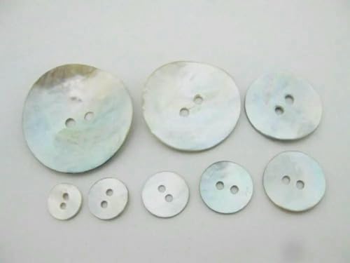 Hemdknöpfe aus Naturmuscheln, 30 Stück, verschiedene Größen, zum Nähen von Kleidungsstücken, passend für DIY-Bastelornamente, Muschel-Botoes, Natur, 12,5 mm von LNHBZ