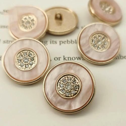 Hochwertige, luxuriöse rosa Metallknöpfe für Kleidung, Mäntel, Nähknöpfe, Strassverzierungen, Kleidung, Nähzubehör, 25 mm-1–18 mm, 6 Stück von LNHBZ