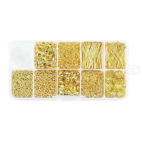 Kc Goldfarbenes Legierungsschmuck-Set mit offenen Biegeringen, Zubehör-Set für DIY-Armband, Halskette, Kettenherstellung, Zubehör, 4 6 8 mm, FZ05, 1 Set Kc Goldfarbenes Legierungsschmuck-Set mit offenen Biegeringen, Zubehör-Set für DIY-Armband, Halskette, Kettenherstellung, Zubehör, 4 6 8 mm, FZ05, 1 Set von LNHBZ