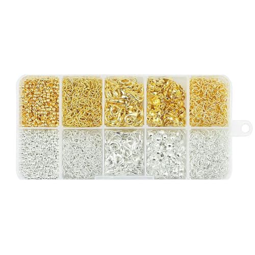Kc Goldfarbenes Legierungsschmuck-Set mit offenen Biegeringen, Zubehör-Set für DIY-Armband, Halskette, Kettenherstellung, Zubehör, 4 6 8 mm, FZ05, 2 Set Kc Goldfarbenes Legierungsschmuck-Set mit offenen Biegeringen, Zubehör-Set für DIY-Armband, Halskette, Kettenherstellung, Zubehör, 4 6 8 mm, FZ05, 2 Set von LNHBZ