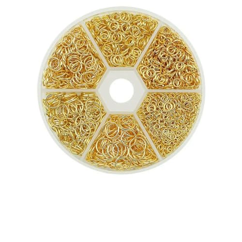 Kc Goldfarbenes Legierungsschmuck-Set mit offenen Biegeringen, Zubehör-Set für DIY-Armband, Halskette, Kettenherstellung, Zubehör, 4 6 8 mm, Goldfarben-Set Kc Goldfarbenes Legierungsschmuck-Set mit offenen Biegeringen, Zubehör-Set für DIY-Armband, Halskette, Kettenherstellung, Zubehör, 4 6 8 mm, Goldfarben-Set von LNHBZ