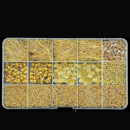 Kc Goldfarbenes Legierungsschmuck-Set mit offenen Biegeringen, Zubehör-Set für DIY-Armband, Halskette, Kettenherstellung, Zubehör, 4 6 8 mm, TH147, 1 Set Kc Goldfarbenes Legierungsschmuck-Set mit offenen Biegeringen, Zubehör-Set für DIY-Armband, Halskette, Kettenherstellung, Zubehör, 4 6 8 mm, TH147, 1 Set von LNHBZ