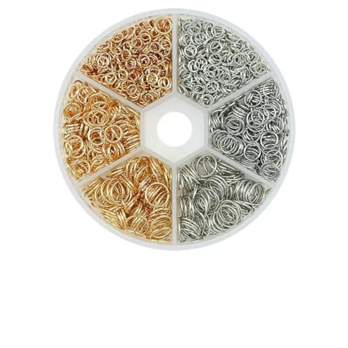 Kc Goldfarbenes Legierungsschmuck-Set mit offenen Biegeringen, Zubehör-Set für DIY-Armband, Halskette, Kettenherstellung, Zubehör, 4 6 8 mm, WK, zweifarbiges Set Kc Goldfarbenes Legierungsschmuck-Set mit offenen Biegeringen, Zubehör-Set für DIY-Armband, Halskette, Kettenherstellung, Zubehör, 4 6 8 mm, WK, zweifarbiges Set von LNHBZ