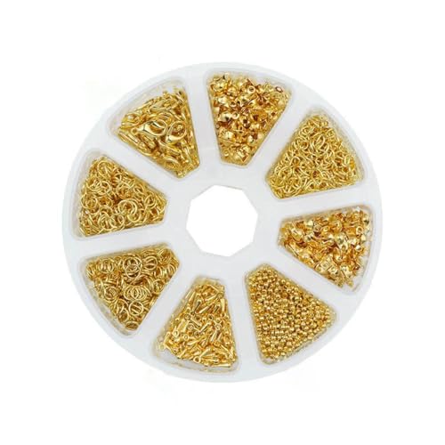 Kc Goldfarbenes Legierungsschmuck-Set mit offenen Biegeringen, Zubehör-Set für die Herstellung von Armbändern, Halsketten und Ketten, Zubehörteile, 4 6 8 mm, TH001 Kc Goldfarbenes Legierungsschmuck-Set mit offenen Biegeringen, Zubehör-Set für die Herstellung von Armbändern, Halsketten und Ketten, Zubehörteile, 4 6 8 mm, TH001 von LNHBZ