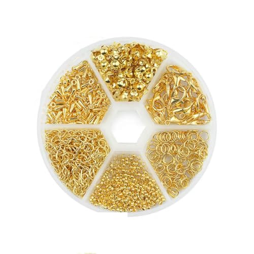 Kc Goldfarbenes Legierungsschmuck-Set mit offenen Biegeringen, Zubehör-Set für die Herstellung von Armbändern, Halsketten und Ketten, Zubehörteile, 4 6 8 mm, TH003 Kc Goldfarbenes Legierungsschmuck-Set mit offenen Biegeringen, Zubehör-Set für die Herstellung von Armbändern, Halsketten und Ketten, Zubehörteile, 4 6 8 mm, TH003 von LNHBZ