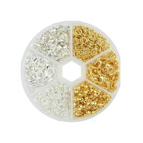Kc Goldfarbenes Legierungsschmuck-Set mit offenen Biegeringen, Zubehör-Set für die Herstellung von Armbändern, Halsketten und Ketten, Zubehörteile, 4 6 8 mm, TH005 Kc Goldfarbenes Legierungsschmuck-Set mit offenen Biegeringen, Zubehör-Set für die Herstellung von Armbändern, Halsketten und Ketten, Zubehörteile, 4 6 8 mm, TH005 von LNHBZ
