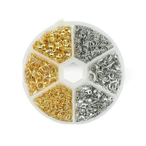 Kc Goldfarbenes Legierungsschmuck-Set mit offenen Biegeringen, Zubehör-Set für die Herstellung von Armbändern, Halsketten und Ketten, Zubehörteile, 4 6 8 mm, TH006 Kc Goldfarbenes Legierungsschmuck-Set mit offenen Biegeringen, Zubehör-Set für die Herstellung von Armbändern, Halsketten und Ketten, Zubehörteile, 4 6 8 mm, TH006 von LNHBZ
