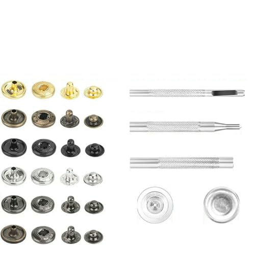 Knopfwerkzeug, 325-teiliges Hochleistungs-Druckknopf-Set mit Druckknöpfen und Druckknöpfen aus Leder, schwarz Knopfwerkzeug, 325-teiliges Hochleistungs-Druckknopf-Set mit Druckknöpfen und Druckknöpfen aus Leder, schwarz von LNHBZ