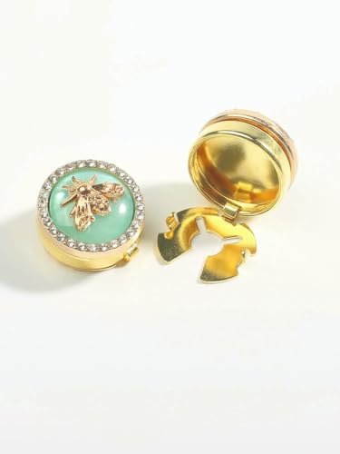 Manschettenknöpfe für Damen, Knopfabdeckungen ohne Nähen, süßes Bienenmuster, Metallknopf, luxuriöse Ärmelknopfabdeckungen mit Strasssteinen, dekorativ, Hellgrau von LNHBZ