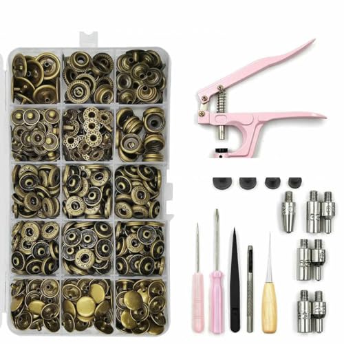 Metall-Druckknopf-Sets mit Druckknopf-Montagezange, Formen für Kleidung, Kleidungsstücke, Jeans, Taschen, Schuhe, Lederhandwerk, Kupfer, Set A Metall-Druckknopf-Sets mit Druckknopf-Montagezange, Formen für Kleidung, Kleidungsstücke, Jeans, Taschen, Schuhe, Lederhandwerk, Kupfer, Set A von LNHBZ