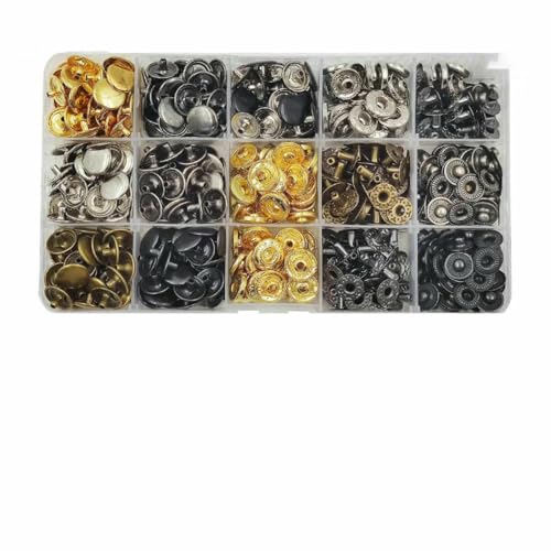 Metall-Druckknopf-Sets mit Druckknopf-Montagezangenformen für Kleidung, Kleidungsstücke, Jeans, Taschen, Schuhe, Lederhandwerk, 140 Stück, 633, kein Werkzeug Metall-Druckknopf-Sets mit Druckknopf-Montagezangenformen für Kleidung, Kleidungsstücke, Jeans, Taschen, Schuhe, Lederhandwerk, 140 Stück, 633, kein Werkzeug von LNHBZ