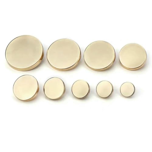 Metall Gold Schwarz Jeans Großer Hemdknopf für Kleidung 6 Stück 9MM-30MM Basteln Handarbeiten Nähen KD883-Helles Gold-23,0mm 6 Stück von LNHBZ