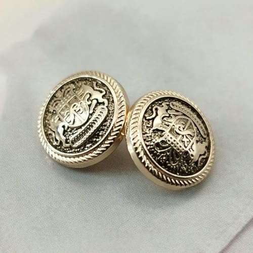Metallknöpfe, Vintage-Stil, britischer Stil, zum Nähen von Blazern, Jacken, Nähzubehör, Basteln, Luxusknöpfe, neu, 10 Stück, 2–18 mm, 6 Stück Metallknöpfe, Vintage-Stil, britischer Stil, zum Nähen von Blazern, Jacken, Nähzubehör, Basteln, Luxusknöpfe, neu, 10 Stück, 2–18 mm, 6 Stück von LNHBZ