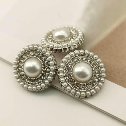 Metallknöpfe mit Strassdekor, Perlen, für Kleidung, Mäntel, Nähzubehör, Nähknöpfe, DIY-Handarbeiten, Verschlüsse, Neu, 6 Stück, 2–22 mm, 6 Stück von LNHBZ