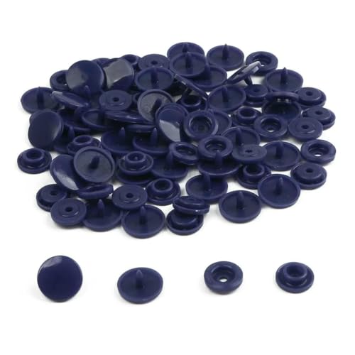 Modische 10/20/50/100 Sets T5 Druckknöpfe Nylonknöpfe Kinderknöpfe Set für Babypuppen Kleidung Nähzubehör-Dunkelblau-50 Sets von LNHBZ