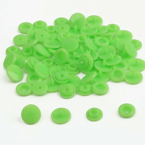 Modische 10/20/50/100 Sets T5 Druckknöpfe Nylonknöpfe Kinderknöpfe Set für Babypuppen Kleidung Nähzubehör-Hellgrün-100 Sets von LNHBZ