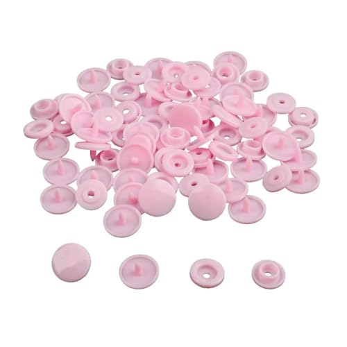 Modische 10/20/50/100 Sets T5 Druckknöpfe Nylonknöpfe Kinderknöpfe Set für Babypuppen Kleidung Nähzubehör-Hellrosa-100 Sets von LNHBZ