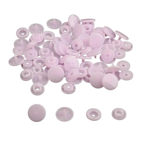 Modische 10/20/50/100 Sets T5 Druckknöpfe Nylonknöpfe Kinderknöpfe Set für Babypuppen Kleidung Nähzubehör-Hellviolett-10 Sets von LNHBZ
