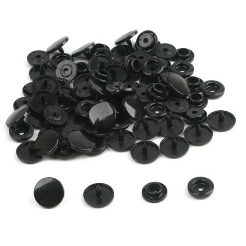 Modische 10/20/50/100 Sets T5 Druckknöpfe Nylonknöpfe Kinderknöpfe Set für Babypuppen Kleidung Nähzubehör-Schwarz-100 Sets von LNHBZ