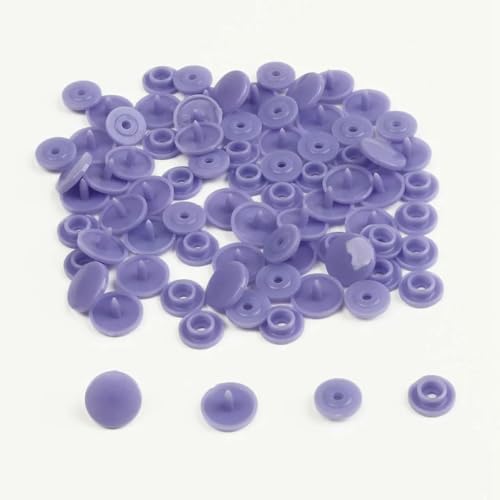 Modische 10/20/50/100 Sets T5 Druckknöpfe Nylonknöpfe Kinderknöpfe Set für Babypuppen Kleidung Nähzubehör-Violett-50 Sets von LNHBZ