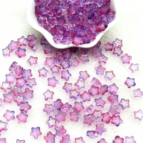Modische 30 Stück/Los 8 mm fünfzackige Stern-Mattglasperlen, lose Abstandsperlen, Schmuckherstellung, DIY, handgefertigte Armbänder, Ohrringe, Perlen-60-8 mm (30 Stück) von LNHBZ