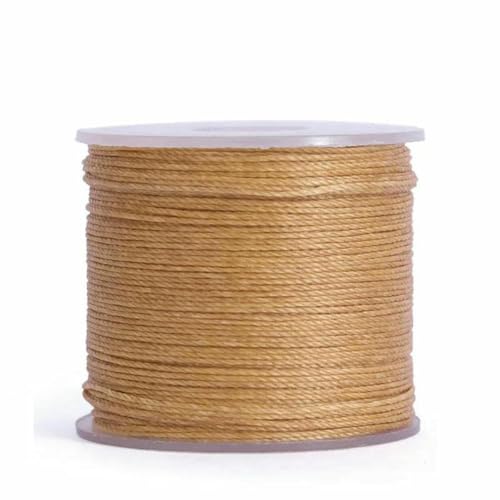 Nähwachsfaden, spaltfest, 0,4 0,5 0,6 mm, Polyesterseil zum Nähen von Lederbändern, gesintert und gewachst (20 m) – Nr. 10 Hellbraun – 0,6 mm Durchmesser von LNHBZ