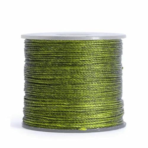 Nähwachsfaden, spaltfest, 0,4 0,5 0,6 mm, Polyesterseil zum Nähen von Lederbändern, gesintert und gewachst (20 m) – Nr. 16, olivgrün, 0,6 mm Durchmesser von LNHBZ