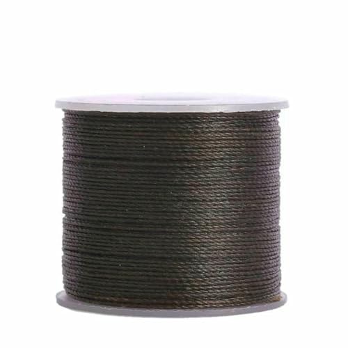 Nähwachsfaden, spaltfest, 0,4 0,5 0,6 mm, Polyesterseil zum Nähen von Lederbändern, gesintert und gewachst (20 m) – Nr. 6 Dunkelbraun – 0,6 mm Durchmesser von LNHBZ