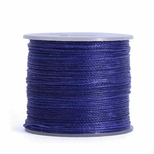Nähwachsfaden, spaltfrei, 0,4 0,5 0,6 mm, Polyesterseil zum Nähen von Lederbändern, gesintert und gewachst (20 m) – N.20 blau – 0,6 mm Durchmesser von LNHBZ