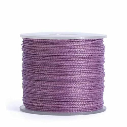 Nähwachsfaden, spaltfrei, 0,4 0,5 0,6 mm, Polyesterseil zum Nähen von Lederbändern, gesintert und gewachst (20 m) – N.8 Hellviolett – 0,6 mm Durchmesser von LNHBZ