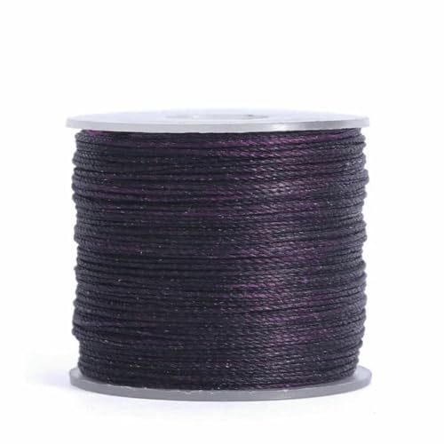 Nähwachsfaden, spaltfrei, 0,4 0,5 0,6 mm, Polyesterseil zum Nähen von Lederbändern, gesintert und gewachst (20 m) – N.9 Dunkelviolett – 0,6 mm Durchmesser von LNHBZ