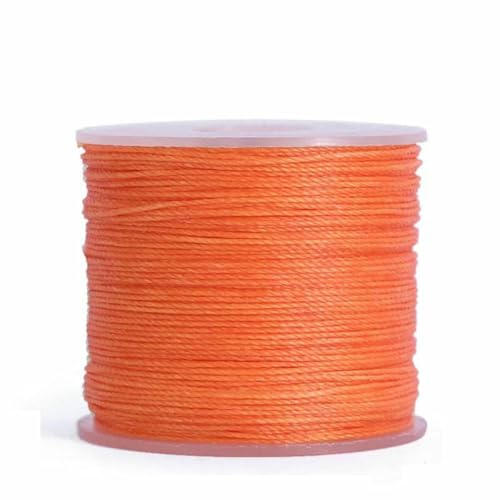 Nähwachsfaden, spaltfrei, 0,4 0,5 0,6 mm, Polyesterseil zum Nähen von Lederbändern, gesintert und gewachst (20 m) – Nr. 11, orange, 0,6 mm Durchmesser von LNHBZ