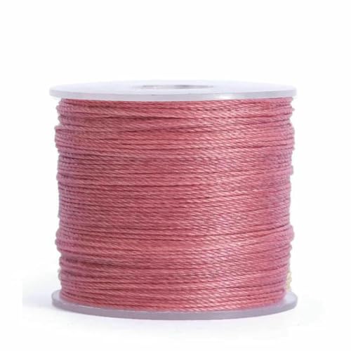 Nähwachsfaden, spaltfrei, 0,4 0,5 0,6 mm, Polyesterseil zum Nähen von Lederbändern, gesintert und gewachst (20 m) – Nr. 12 Altrosa, 0,6 mm Durchmesser von LNHBZ