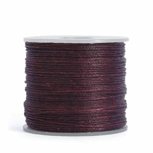Nähwachsfaden, spaltfrei, 0,4 0,5 0,6 mm, Polyesterseil zum Nähen von Lederbändern, gesintert und gewachst (20 m) – Nr. 15 dunkelrot – 0,6 mm Durchmesser von LNHBZ