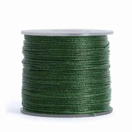 Nähwachsfaden, spaltfrei, 0,4 0,5 0,6 mm, Polyesterseil zum Nähen von Lederbändern, gesintert und gewachst (20 m) – Nr. 17 Dunkelgrün – 0,6 mm Durchmesser von LNHBZ