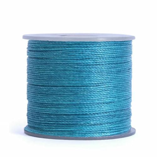 Nähwachsfaden, spaltfrei, 0,4 0,5 0,6 mm, Polyesterseil zum Nähen von Lederbändern, gesintert und gewachst (20 m) – Nr. 18, himmelblau, 0,6 mm Durchmesser von LNHBZ