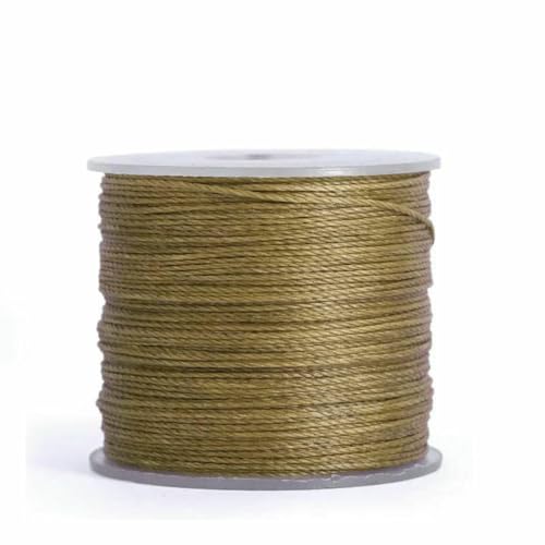 Nähwachsfaden, spaltfrei, 0,4 0,5 0,6 mm, Polyesterseil zum Nähen von Lederbändern, gesintert und gewachst (20 m) – Nr. 3 Khaki – 0,6 mm Durchmesser von LNHBZ