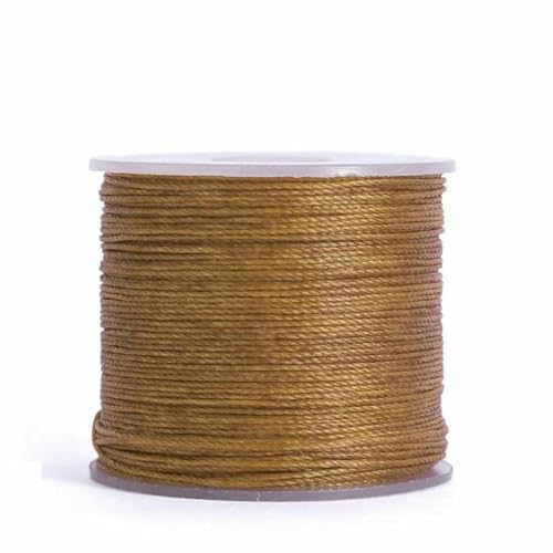 Nähwachsfaden, spaltfrei, 0,4 0,5 0,6 mm, Polyesterseil zum Nähen von Lederbändern, gesintert und gewachst (20 m) – Nr. 4 Heller Kaffee – 0,6 mm Durchmesser von LNHBZ