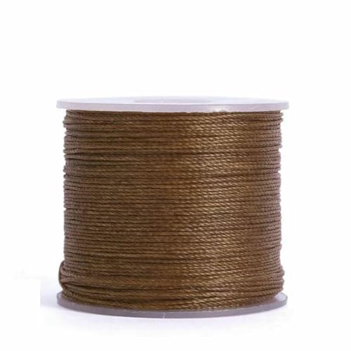 Nähwachsfaden, spaltfrei, 0,4 0,5 0,6 mm, Polyesterseil zum Nähen von Lederbändern, gesintert und gewachst (20 m) – Nr. 5 Kaffeebraun – 0,6 mm Durchmesser von LNHBZ
