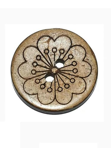 Natürliche Blumen-Kokosnussschalenknöpfe, Nähzubehör, Kleidung, dekorativer Holzknopf, 2 Löcher, 15 Stück, 30 Stück, 50 Stück, 20 mm-KNOPF YK61-30 Stück von LNHBZ
