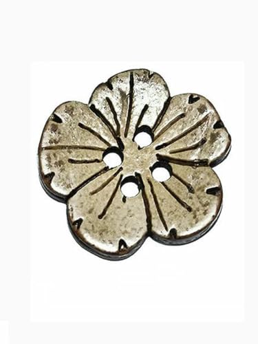 Natürliche Farbe Runde Kokosnuss Muschel Knöpfe, Nähzubehör, Holzknopf, Blumenform, DIY Kleidung, 15PCs, 30PCs, 20mm-KNOPF YK62-30 Stück von LNHBZ