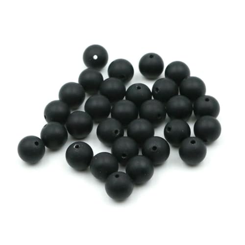 Natürliche runde Tigerauge-Amazonit-Amethyst-Achat-Jaspis-Granat-Abstandshalter-lose Steinperlen für die Schmuckherstellung, DIY-Armbandbasteln, mattierter Obsidian, 10 mm, 10 Stück Natürliche runde Tigerauge-Amazonit-Amethyst-Achat-Jaspis-Granat-Abstandshalter-lose Steinperlen für die Schmuckherstellung, DIY-Armbandbasteln, mattierter Obsidian, 10 mm, 10 Stück von LNHBZ