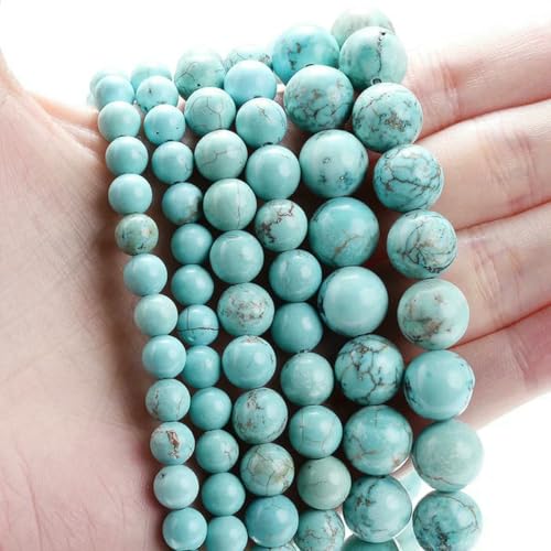 Natürlicher runder Stein, 4 6 8 10 12 mm, Tigerauge, Kristalle, Lava, Türkis, Jade, lose Perlen zur Schmuckherstellung, DIY-Armband, Handarbeit, Blau-Türkis, 10 mm, ca. 35 Perlen Natürlicher runder Stein, 4 6 8 10 12 mm, Tigerauge, Kristalle, Lava, Türkis, Jade, lose Perlen zur Schmuckherstellung, DIY-Armband, Handarbeit, Blau-Türkis, 10 mm, ca. 35 Perlen von LNHBZ