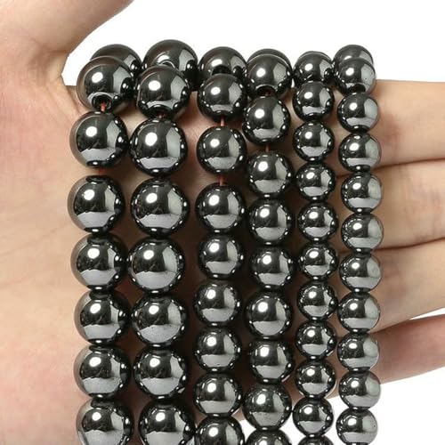 Natürlicher runder Stein, 4 6 8 10 12 mm, Tigerauge, Kristalle, Lava, Türkis, Jade, lose Perlen zur Schmuckherstellung, DIY-Armband, Handarbeit, Hämatit, 12 mm, ca. 30 Perlen Natürlicher runder Stein, 4 6 8 10 12 mm, Tigerauge, Kristalle, Lava, Türkis, Jade, lose Perlen zur Schmuckherstellung, DIY-Armband, Handarbeit, Hämatit, 12 mm, ca. 30 Perlen von LNHBZ