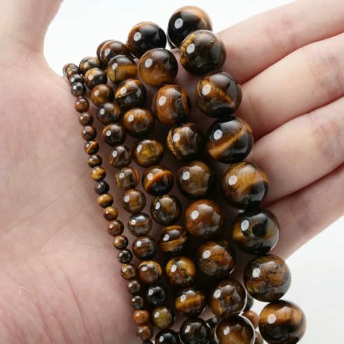 Natürlicher runder Stein, 4 6 8 10 12 mm, Tigerauge, Kristalle, Lava, Türkis, Jade, lose Perlen zur Schmuckherstellung, DIY-Armband, Handarbeit, Tigerauge, 12 mm, ca. 30 Perlen Natürlicher runder Stein, 4 6 8 10 12 mm, Tigerauge, Kristalle, Lava, Türkis, Jade, lose Perlen zur Schmuckherstellung, DIY-Armband, Handarbeit, Tigerauge, 12 mm, ca. 30 Perlen von LNHBZ
