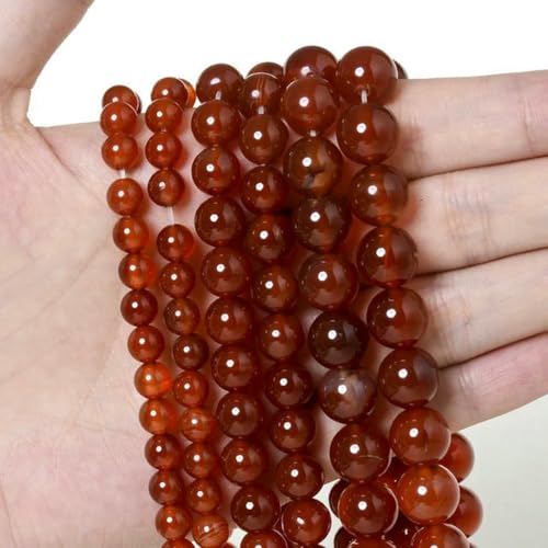 Natürlicher runder Stein, 4 6 8 10 12 mm, Tigerauge, Kristalle, Lava, Türkis, Jade, lose Perlen zur Schmuckherstellung, DIY-Armband, Handarbeit, roter Achat, 12 mm, ca. 30 Perlen Natürlicher runder Stein, 4 6 8 10 12 mm, Tigerauge, Kristalle, Lava, Türkis, Jade, lose Perlen zur Schmuckherstellung, DIY-Armband, Handarbeit, roter Achat, 12 mm, ca. 30 Perlen von LNHBZ