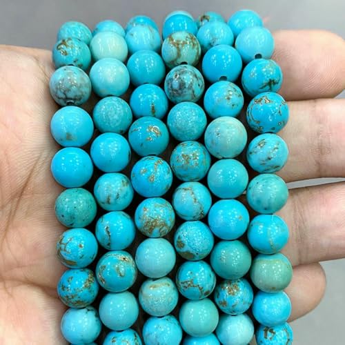 Natursteinperlen, blaues Tigerauge, runde lose Perlen, DIY-Charm-Armband, Ohrringe zur Schmuckherstellung, 38,1 cm Strang, 4/6/8/10/12/14,0 mm, Blaue Türkise, 4,0 mm, ca. 92 Stück von LNHBZ