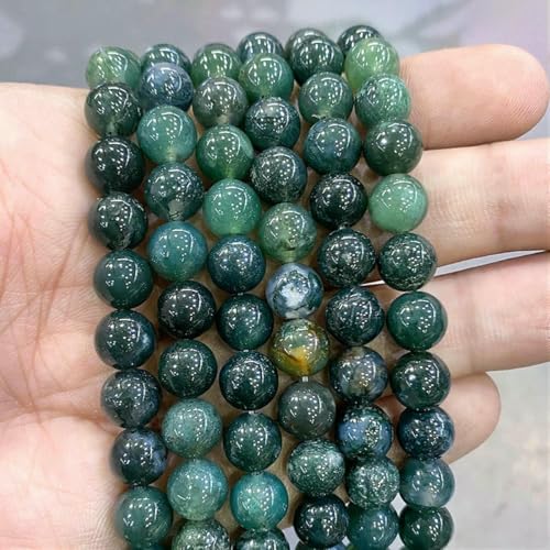 Natursteinperlen, blaues Tigerauge, runde lose Perlen, DIY-Charm-Armband, Ohrringe zur Schmuckherstellung, 38,1 cm Strang, 4/6/8/10/12/14,0 mm – Moosgras-Achat – 14,0 mm – ca. 26 Stück Natursteinperlen, blaues Tigerauge, runde lose Perlen, DIY-Charm-Armband, Ohrringe zur Schmuckherstellung, 38,1 cm Strang, 4/6/8/10/12/14,0 mm – Moosgras-Achat – 14,0 mm – ca. 26 Stück von LNHBZ